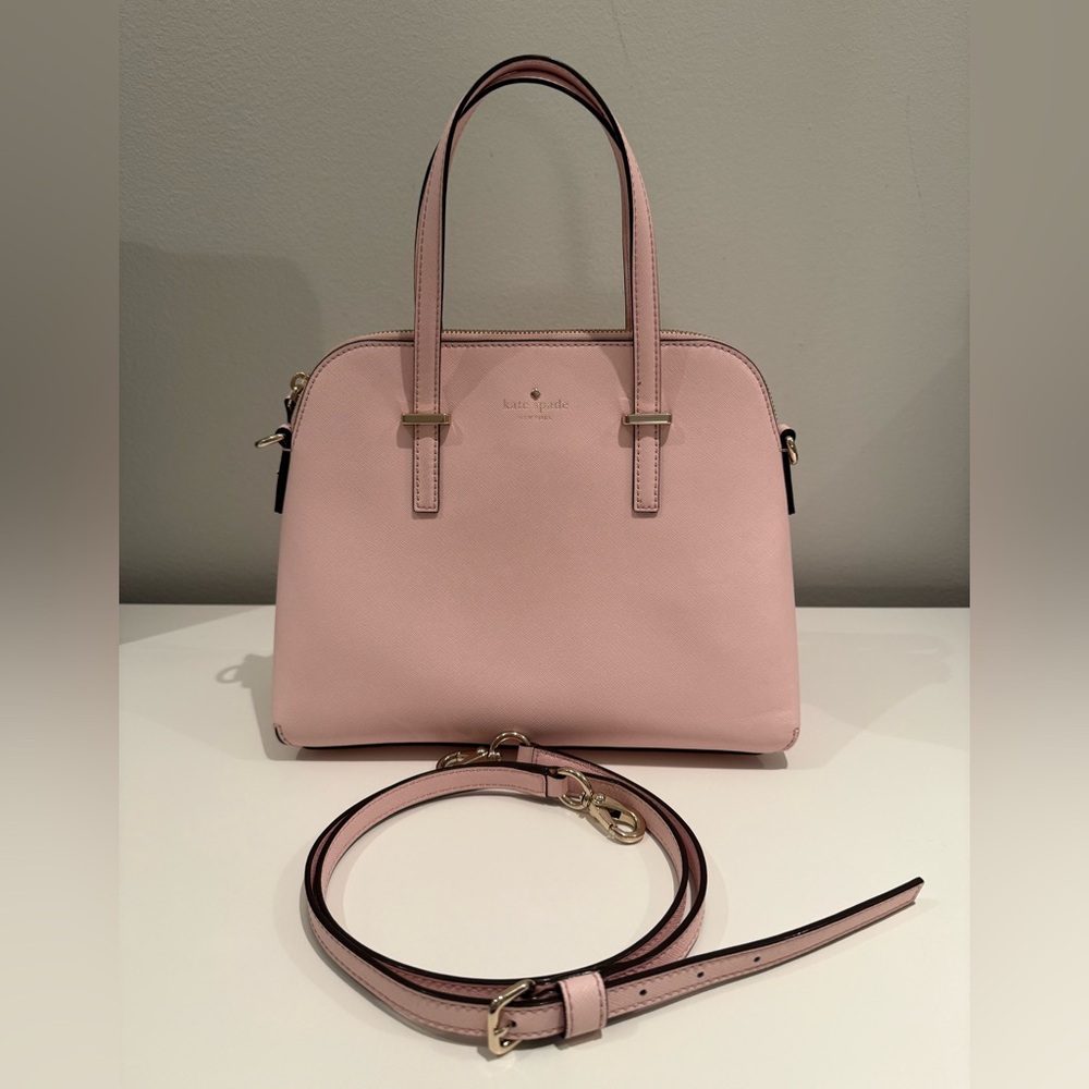 Kate Spade - CEDAR STREET CROSSHATCH MAISE ZIP SATCHEL - Pink Bonnet